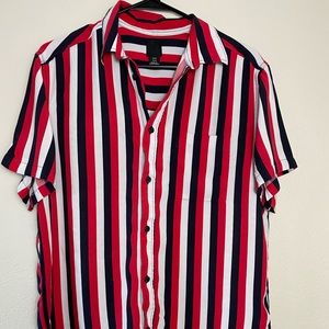 H&M striped, short-sleeve button-down